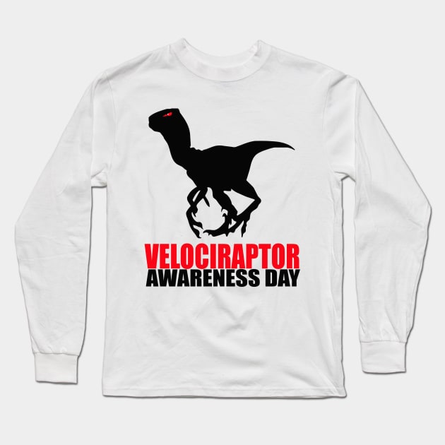 Velociraptor awareness day Long Sleeve T-Shirt by bubbsnugg